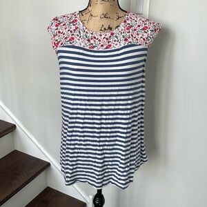 Matilda Jane soft stretchy T-shirt. Size Large floral stripes.